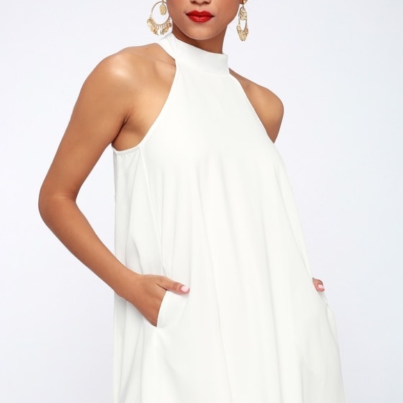 One Clothing White Sleeveless Mini Shift Dress - Picture 2 of 5